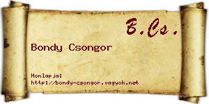 Bondy Csongor névjegykártya