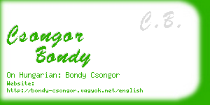 csongor bondy business card